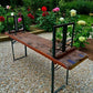 Table - Vintage German Oktoberfest Beer Garden Table & Bench, Orange Outdoor Set A64 by The Old Grainery (20 inches, 30 in...