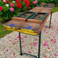 Table - Vintage German Oktoberfest Beer Garden Table & Bench, Orange Outdoor Set A64 by The Old Grainery (20 inches, 30 in...