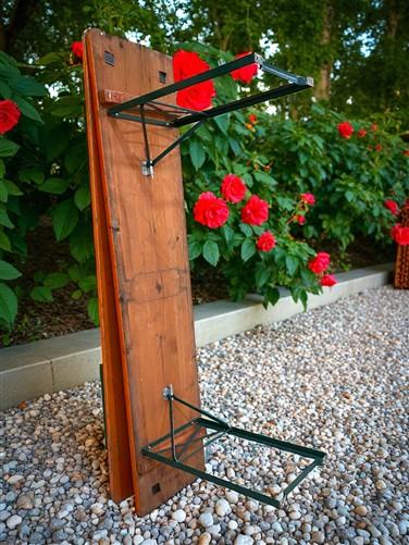 Table - Vintage German Oktoberfest Beer Garden Table & Bench, Orange Outdoor Set A64 by The Old Grainery (20 inches, 30 in...
