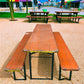 Table - Vintage German Oktoberfest Beer Garden Table & Bench, Orange Outdoor Set A65 by The Old Grainery (20 inches, 30 in...