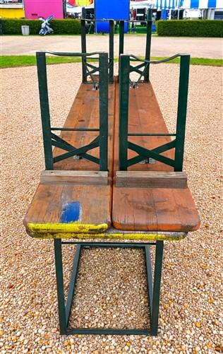 Table - Vintage German Oktoberfest Beer Garden Table & Bench, Orange Outdoor Set A65 by The Old Grainery (20 inches, 30 in...