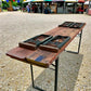 Table - Vintage German Oktoberfest Beer Garden Table & Bench, Orange Outdoor Set A65 by The Old Grainery (20 inches, 30 in...