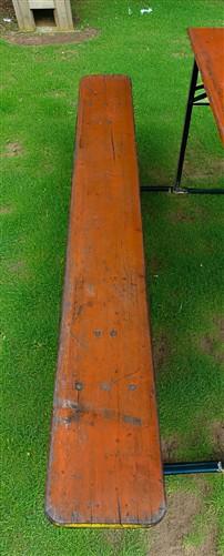 Table - Vintage German Oktoberfest Beer Garden Table & Bench, Orange Outdoor Set A67 by The Old Grainery (20 inches, 30 in...