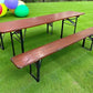 Table - Vintage German Oktoberfest Beer Garden Table & Bench, Orange Outdoor Set A67 by The Old Grainery (20 inches, 30 in...