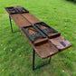 Table - Vintage German Oktoberfest Beer Garden Table & Bench, Orange Outdoor Set A67 by The Old Grainery (20 inches, 30 in...