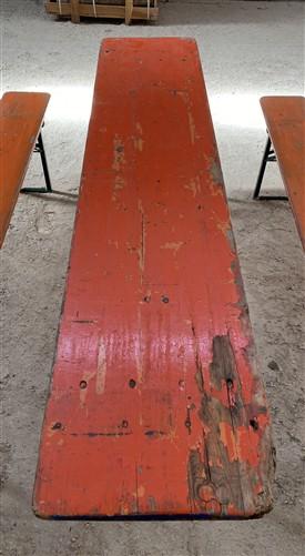 Table - Vintage German Oktoberfest Beer Garden Table & Bench, Orange Outdoor Set A68 by The Old Grainery (20 inches, 30 in...