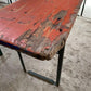 Table - Vintage German Oktoberfest Beer Garden Table & Bench, Orange Outdoor Set A68 by The Old Grainery (20 inches, 30 in...