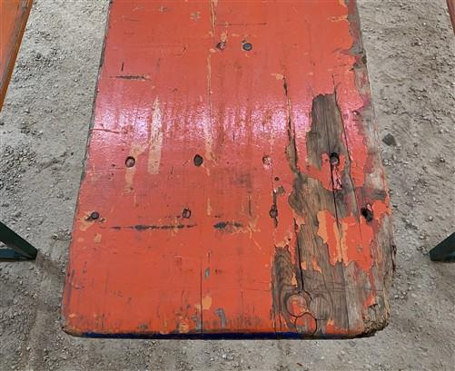 Table - Vintage German Oktoberfest Beer Garden Table & Bench, Orange Outdoor Set A68 by The Old Grainery (20 inches, 30 in...