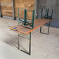 Table - Vintage German Oktoberfest Beer Garden Table & Bench, Orange Outdoor Set A68 by The Old Grainery (20 inches, 30 in...