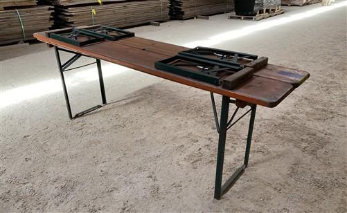 Table - Vintage German Oktoberfest Beer Garden Table & Bench, Orange Outdoor Set A68 by The Old Grainery (20 inches, 30 in...