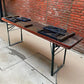 Vintage German Oktoberfest Beer Garden Table & Bench, Orange Outdoor Set A69