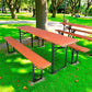 Vintage German Oktoberfest Beer Garden Table & Bench, Orange Outdoor Set A70