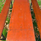 Vintage German Oktoberfest Beer Garden Table & Bench, Orange Outdoor Set A70