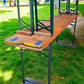 Vintage German Oktoberfest Beer Garden Table & Bench, Orange Outdoor Set A70