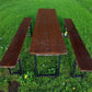 Table - Vintage German Oktoberfest Beer Garden Table & Bench, Brown Outdoor Set A1 by The Old Grainery (20 inches, 30 inch...