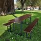 Table - Vintage German Oktoberfest Beer Garden Table & Bench, Brown Outdoor Set A1 by The Old Grainery (20 inches, 30 inch...