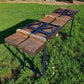 Table - Vintage German Oktoberfest Beer Garden Table & Bench, Brown Outdoor Set A1 by The Old Grainery (20 inches, 30 inch...