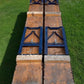 Table - Vintage German Oktoberfest Beer Garden Table & Bench, Brown Outdoor Set A1 by The Old Grainery (20 inches, 30 inch...