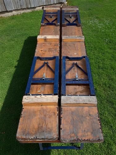 Table - Vintage German Oktoberfest Beer Garden Table & Bench, Brown Outdoor Set A1 by The Old Grainery (20 inches, 30 inch...
