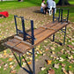 Table - Vintage German Oktoberfest Beer Garden Table & Bench, Brown Outdoor Set A2 by The Old Grainery (20 inches, 30 inch...