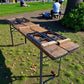 Table - Vintage German Oktoberfest Beer Garden Table & Bench, Brown Outdoor Set A2 by The Old Grainery (20 inches, 30 inch...