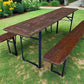 Table - Vintage German Oktoberfest Beer Garden Table & Bench, Brown Outdoor Set A4 by The Old Grainery (20 inches, 30 inch...