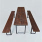 Vintage German Oktoberfest Beer Garden Table & Bench, Brown Outdoor Set A5