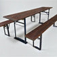 Vintage German Oktoberfest Beer Garden Table & Bench, Brown Outdoor Set A5