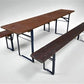 Table - Vintage German Oktoberfest Beer Garden Table & Bench, Brown Outdoor Set A6 by The Old Grainery (20 inches, 30 inch...