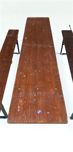 Table - Vintage German Oktoberfest Beer Garden Table & Bench, Brown Outdoor Set A6 by The Old Grainery (20 inches, 30 inch...