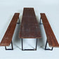 Table - Vintage German Oktoberfest Beer Garden Table & Bench, Brown Outdoor Set A7 by The Old Grainery (20 inches, 30 inch...