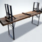 Table - Vintage German Oktoberfest Beer Garden Table & Bench, Brown Outdoor Set A7 by The Old Grainery (20 inches, 30 inch...