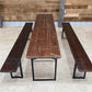 Table - Vintage German Oktoberfest Beer Garden Table & Bench, Brown Outdoor Set A8 by The Old Grainery (20 inches, 30 inch...