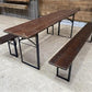 Table - Vintage German Oktoberfest Beer Garden Table & Bench, Brown Outdoor Set A8 by The Old Grainery (20 inches, 30 inch...