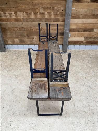 Table - Vintage German Oktoberfest Beer Garden Table & Bench, Brown Outdoor Set A8 by The Old Grainery (20 inches, 30 inch...