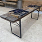 Table - Vintage German Oktoberfest Beer Garden Table & Bench, Brown Outdoor Set A8 by The Old Grainery (20 inches, 30 inch...