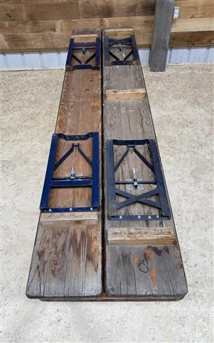 Table - Vintage German Oktoberfest Beer Garden Table & Bench, Brown Outdoor Set A8 by The Old Grainery (20 inches, 30 inch...