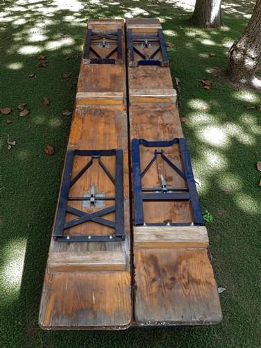 Table - Vintage German Oktoberfest Beer Garden Table & Bench, Brown Outdoor Set A9 by The Old Grainery (20 inches, 30 inch...