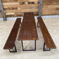 Table - Vintage German Oktoberfest Beer Garden Table & Bench, Brown Outdoor Set A10 by The Old Grainery (20 inches, 30 inc...