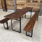 Table - Vintage German Oktoberfest Beer Garden Table & Bench, Brown Outdoor Set A10 by The Old Grainery (20 inches, 30 inc...