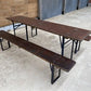 Vintage German Oktoberfest Beer Garden Table & Bench, Brown Outdoor Set A11