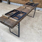 Vintage German Oktoberfest Beer Garden Table & Bench, Brown Outdoor Set A11