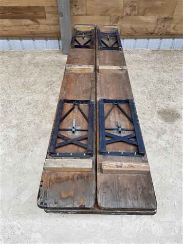 Vintage German Oktoberfest Beer Garden Table & Bench, Brown Outdoor Set A11