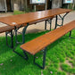 Furniture - Vintage German Oktoberfest Beer Garden Table & Bench, Wood Outdoor Set B41 by The Old Grainery
