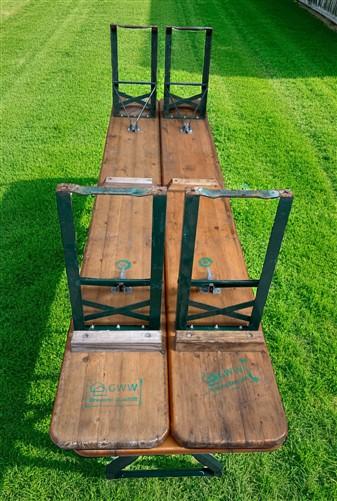 Furniture - Vintage German Oktoberfest Beer Garden Table & Bench, Wood Outdoor Set B41 by The Old Grainery