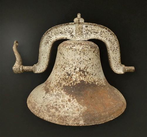 Cast iron bell - No 1 CS Bell Cast Iron Church School Dinner, 14" diameter, Crystal Metal Yoke, by The Old Grainery (14 in...