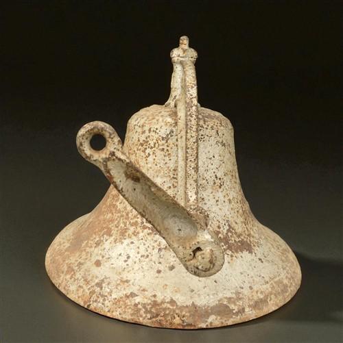 Cast iron bell - No 1 CS Bell Cast Iron Church School Dinner, 14" diameter, Crystal Metal Yoke, by The Old Grainery (14 in...