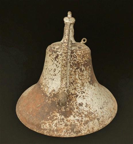 Cast iron bell - No 1 CS Bell Cast Iron Church School Dinner, 14" diameter, Crystal Metal Yoke, by The Old Grainery (14 in...