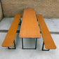 Vintage German Oktoberfest Beer Garden Table & Bench, Wood Outdoor Set B43
