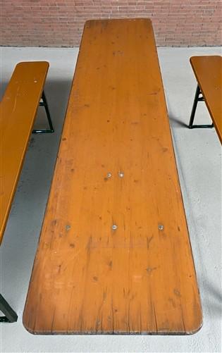 Vintage German Oktoberfest Beer Garden Table & Bench, Wood Outdoor Set B43